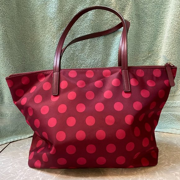 VERY GOOD Used Condition - Kate Spade Hayden Blackberry Nylon Zip Tote - Picture 7 of 7